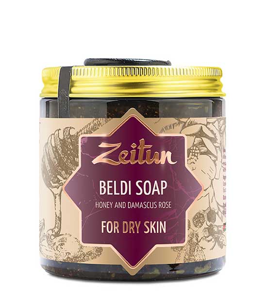 Деревенское мыло Бельди №3 для сухой кожи с дамасской розой и медом, Zeitun 250мл