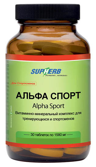Альфа Спорт - оптимально сбалансированная формула целевого назначения, "SUPHERB", 60таблеток